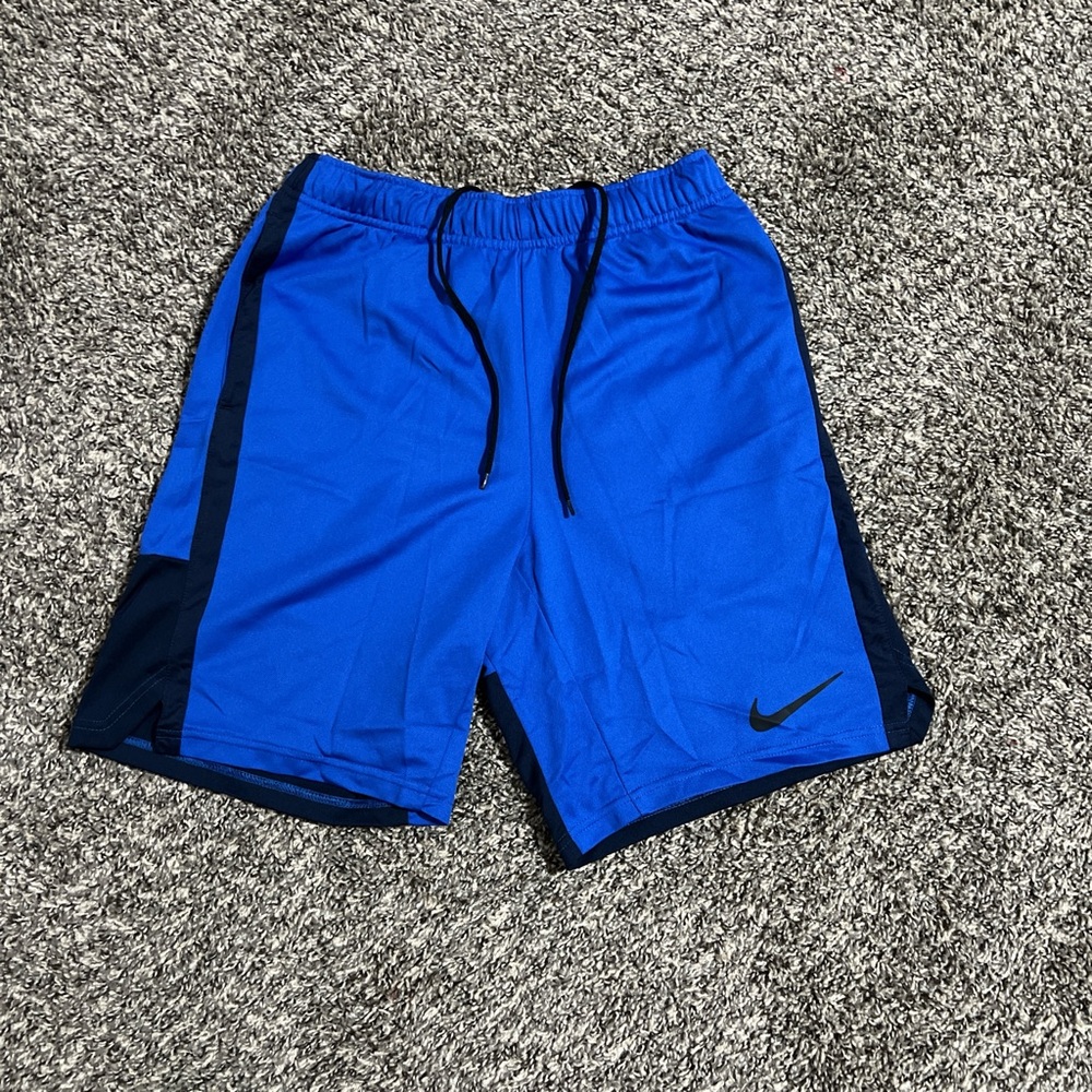 Nike Men's Royal Blue and Black Athletic Shorts